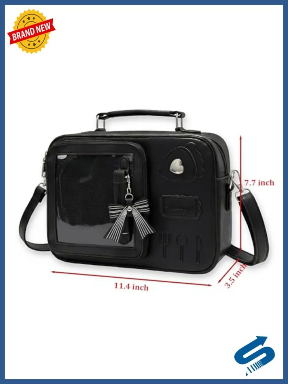 Ita Bag Display Backpack with Removable Insert Window for Anime Pins PU Leather